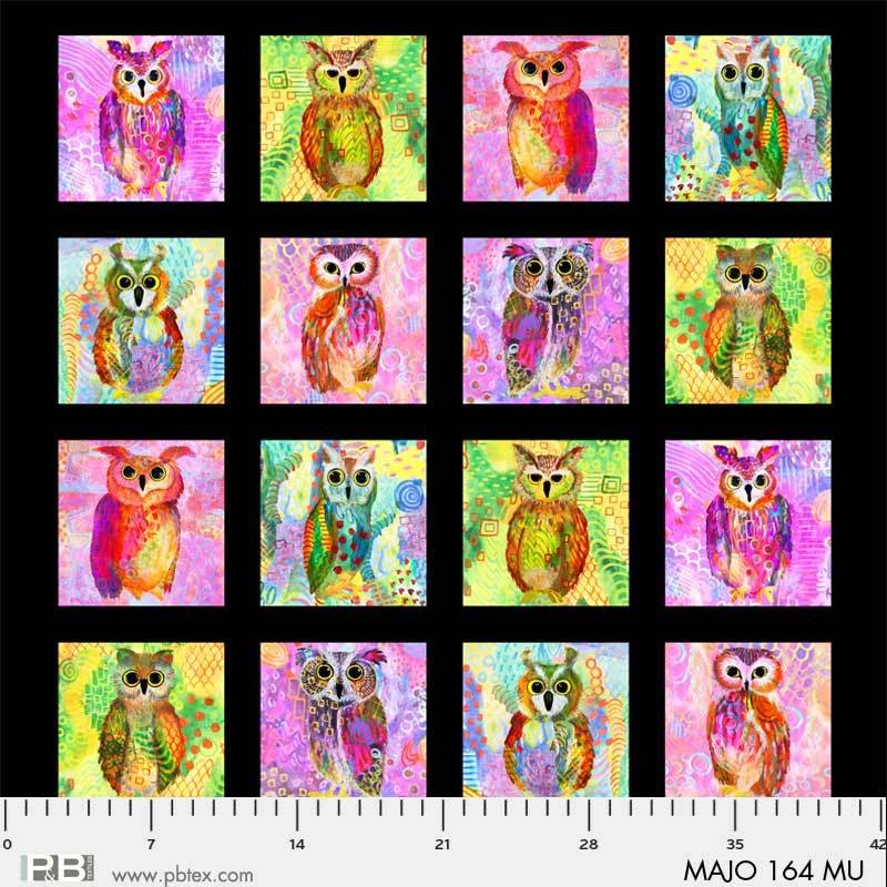 Majestic Owls Panel 39 Quilt Fabric Panel / 39x44 inch Digital Fabric