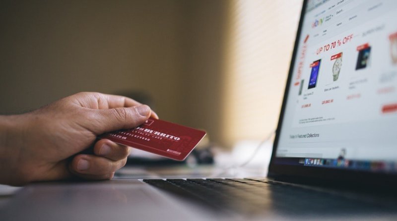 credit card and computer
