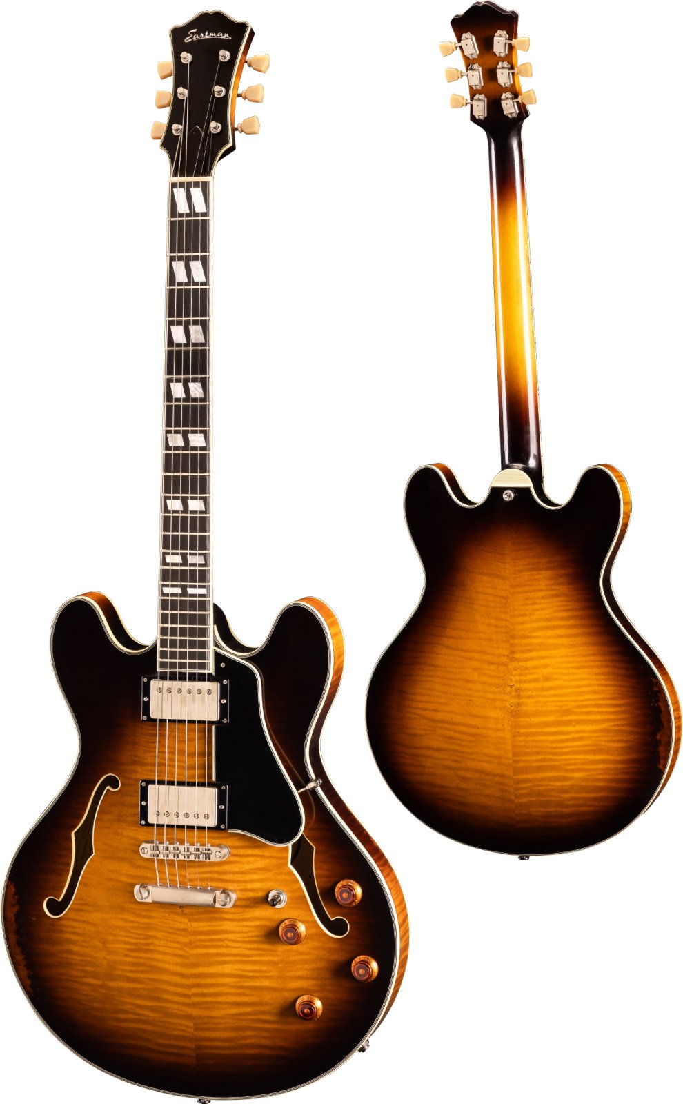 Eastman T59/V-SB Deluxe Thinline Electric Antique Sunburst w/ Hard