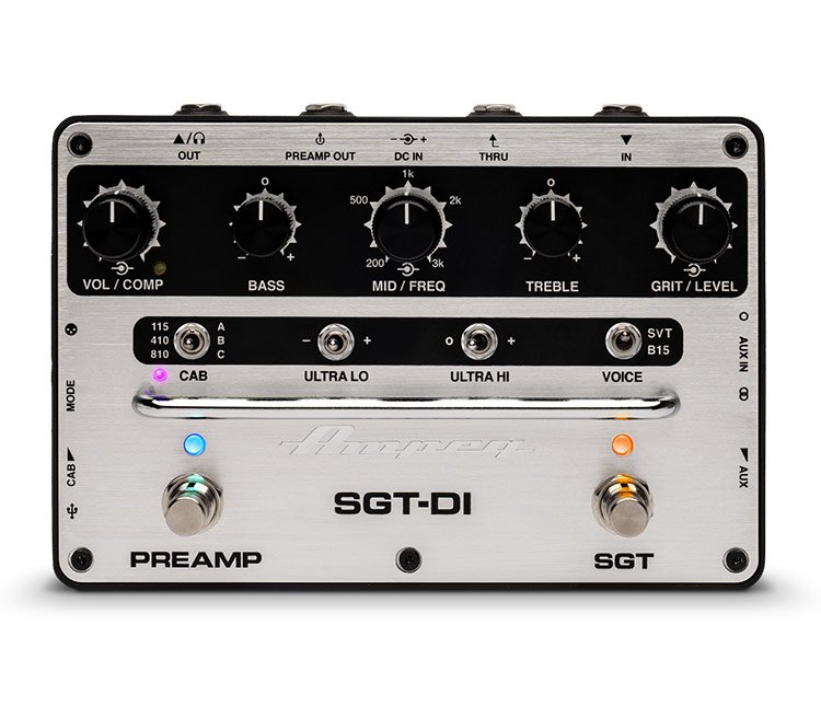 Ampeg SGT-DT Bass Preamp Pedal - IR Cab Simulator - 614252332316