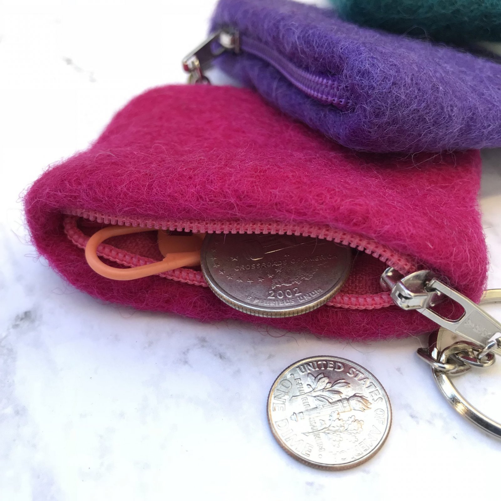 Felted Keychain Pouch