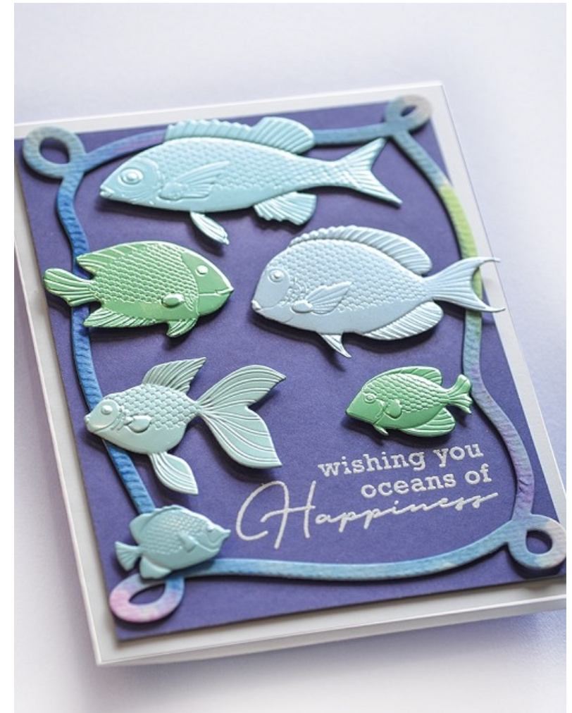 NEW! Memory Box 3D Embossing Folder 4.5X5.75 and Matching Die SetOcean