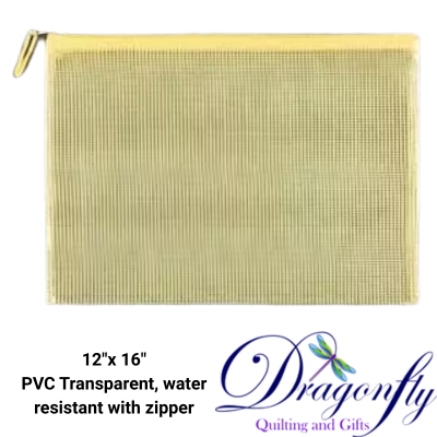 Yellow Transparent Fabric Tote with Zipper - 12 x 17 - Buy 3 - $13.50