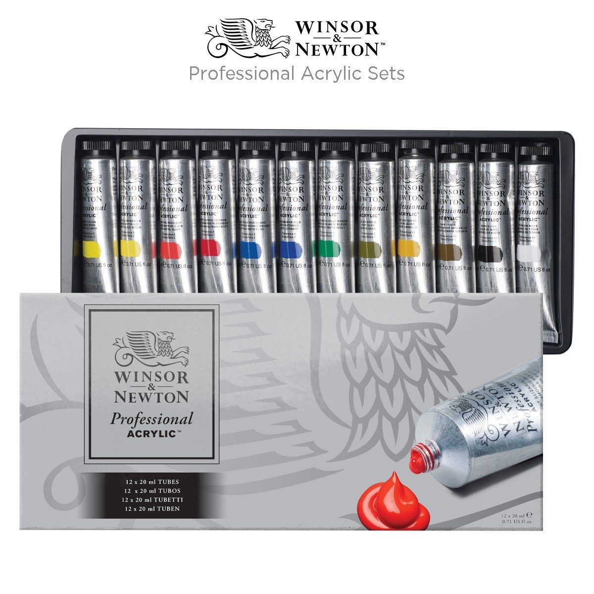 Winsor newton acrylic color collection 12 1 set 884955064764