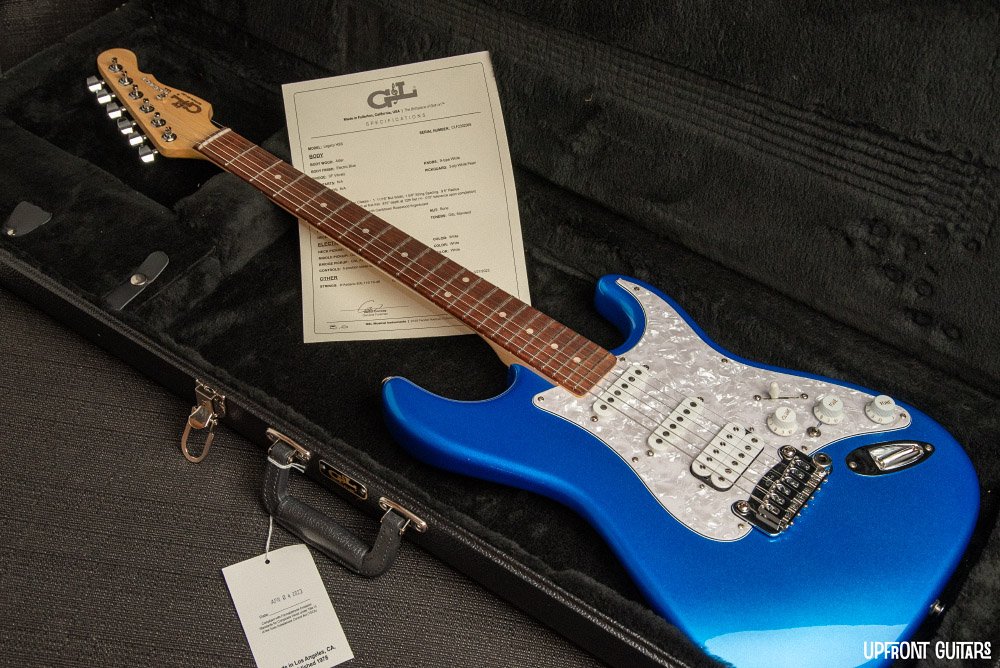 G&L Legacy エレキギター ブルー G&L Tribute Legacy HSS Electric Guitar Lake Placid Blue