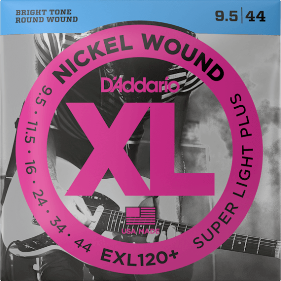 D'Addario EXL120+ XL Nickel Wound Super Light Plus 9.5-44 Gauge Electric Guitar Strings