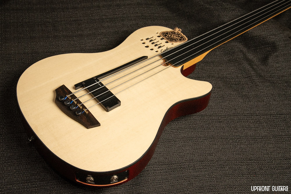 Godin A4 Ultra Fretless Natural 2025 A/E SF Fretless Bass w/Gig