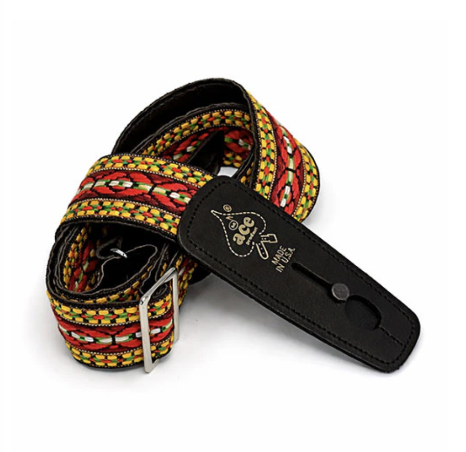 Lock-It Straps Bohemian Red DN-ACEPRO-4 Ace Vintage Reissue Pro Strap