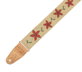 Levy's Flowering Vine Hemp Series MH8P-012 Red Guitar Strap