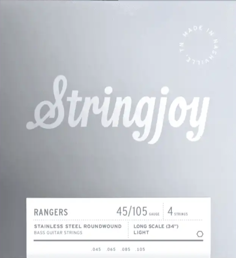 Stringjoy Rangers RA45105LS Stainless Steel Light (45-105) Gauge 4-String Long Scale Bass Strings