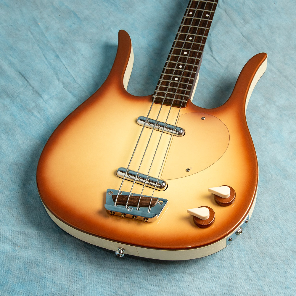 USED Danelectro Dead On 58 Longhorn Copper Burst Short Scale Electric Bass - No Bag/Case
