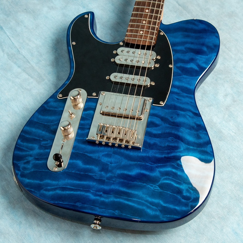 USED Dean Zelinsky Dellatera Z-Glide Left-Handed Clear Quilt Blue 2022 Electric Guitar w/Eastwood Gig Bag