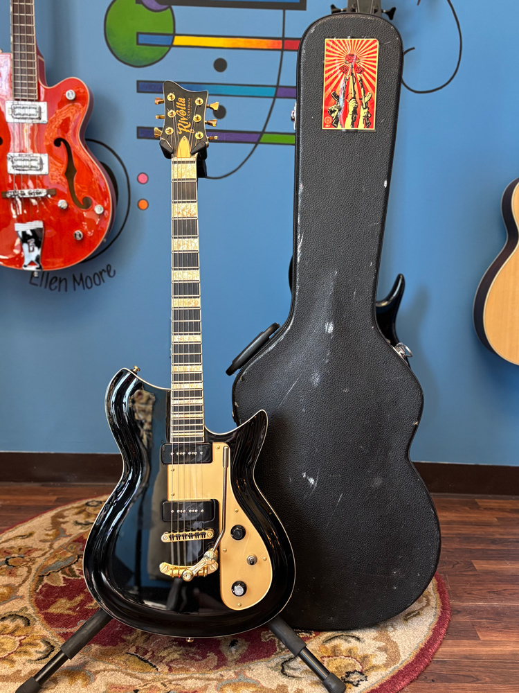 USED Rivolta Guitars Combinata XVII Gloss Black 2004 Electric Guitar w/Fralin P90 & Hardshell Case