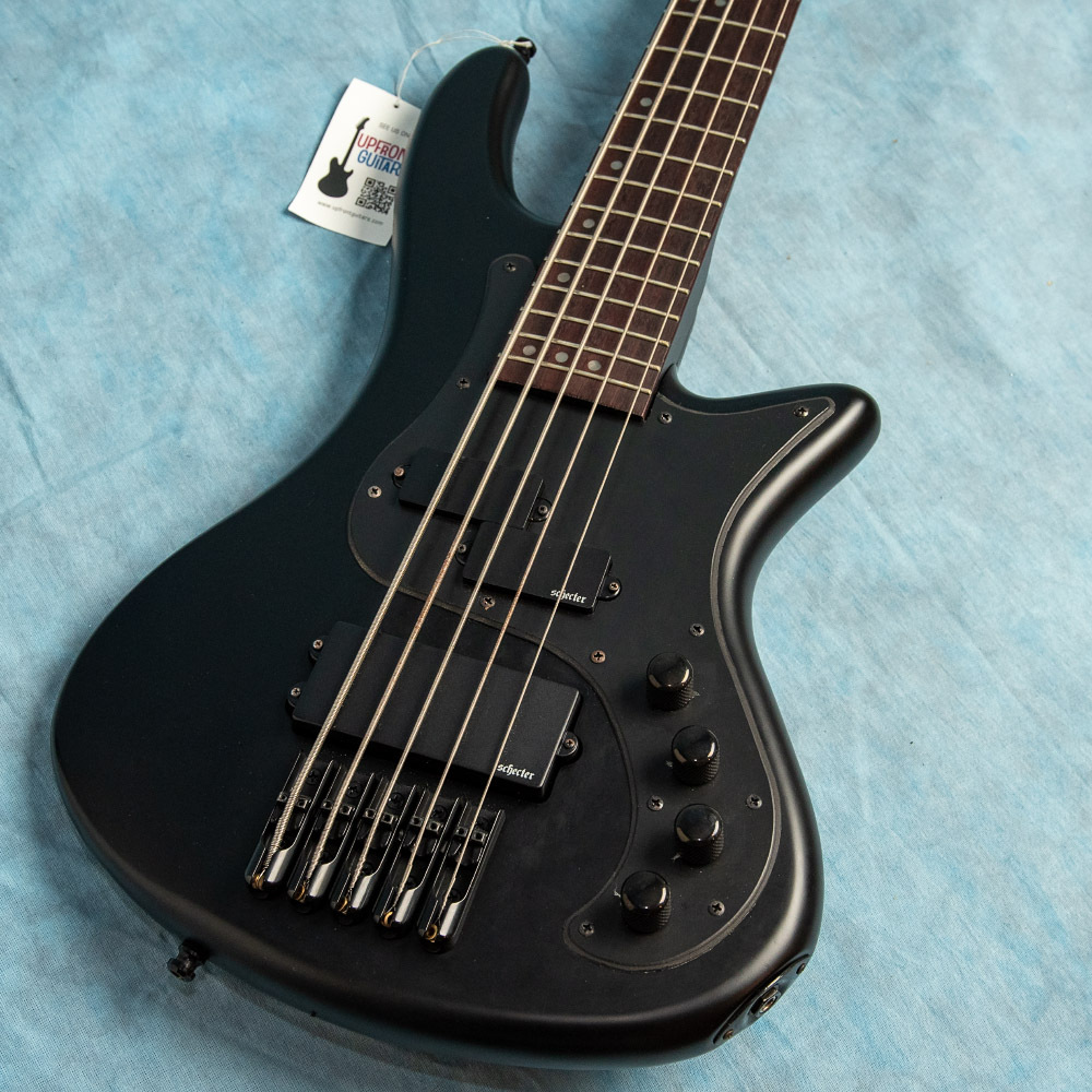 USED Schecter Stiletto Stealth-5 Satin Black 2023 5-String Electric Bass w/Schecter Molded Case