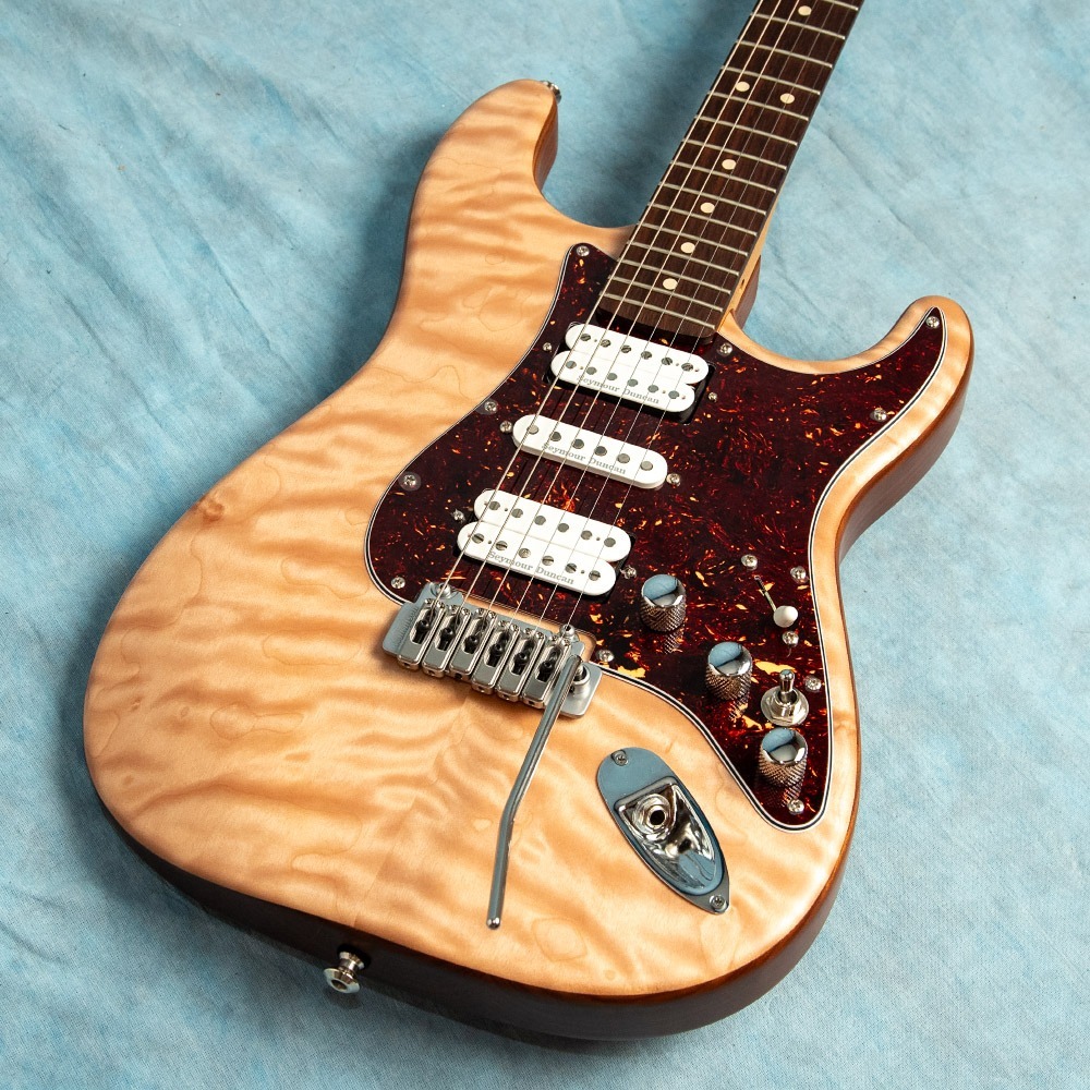 USED Warmoth Strat-Type HSH Partscaster Natural Quilt 2020 Electric Guitar - No Bag/Case