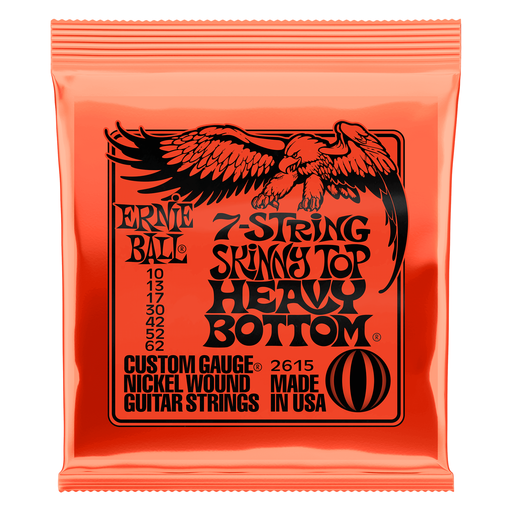Ernie Ball Skinny Top Heavy Bottom Slinky Nickel Wound 7-String Electric Guitar Strings 8-38