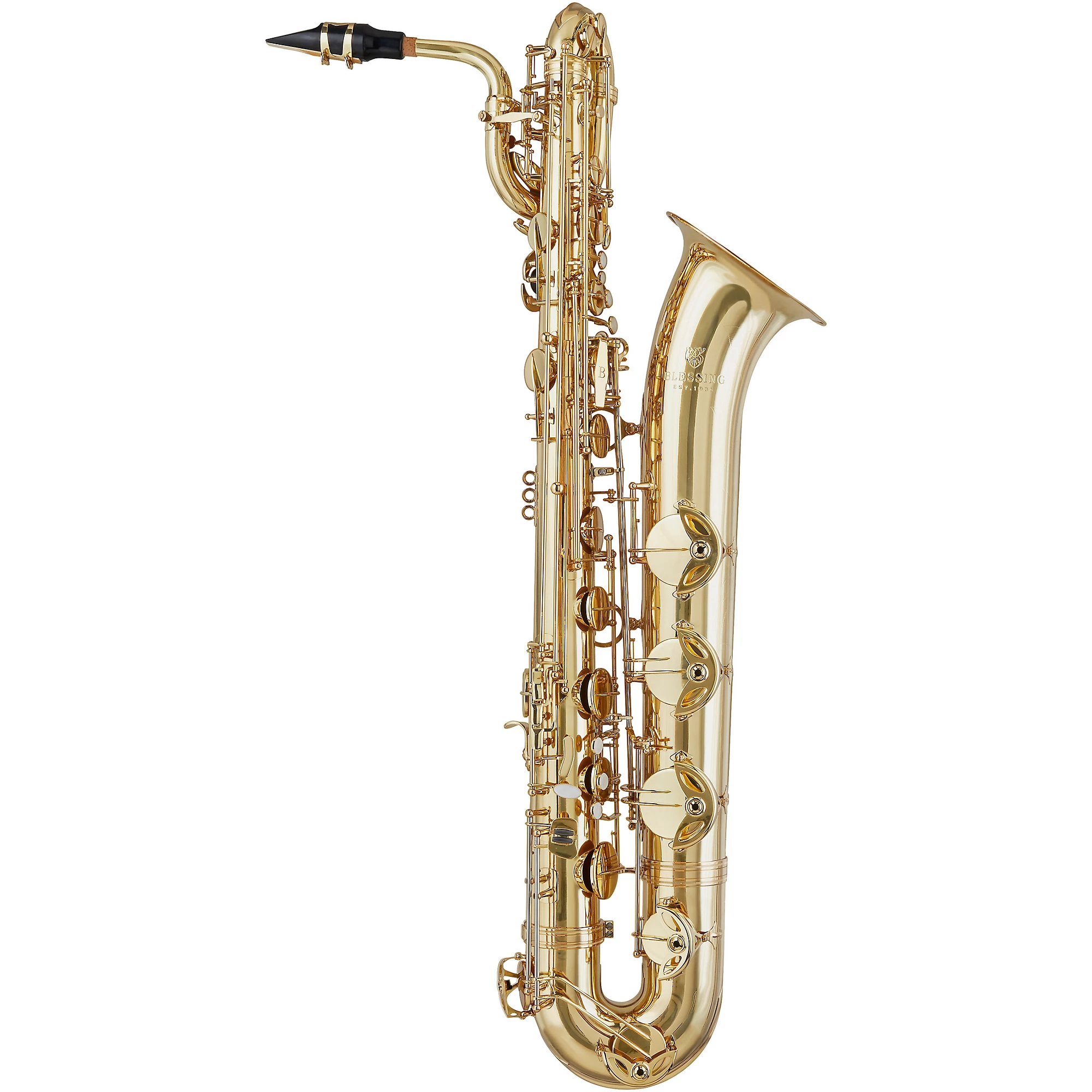 (Ships for FREE) Blessing BBS1287 Standard Series Eb Baritone Saxophone – Gold Lacquer