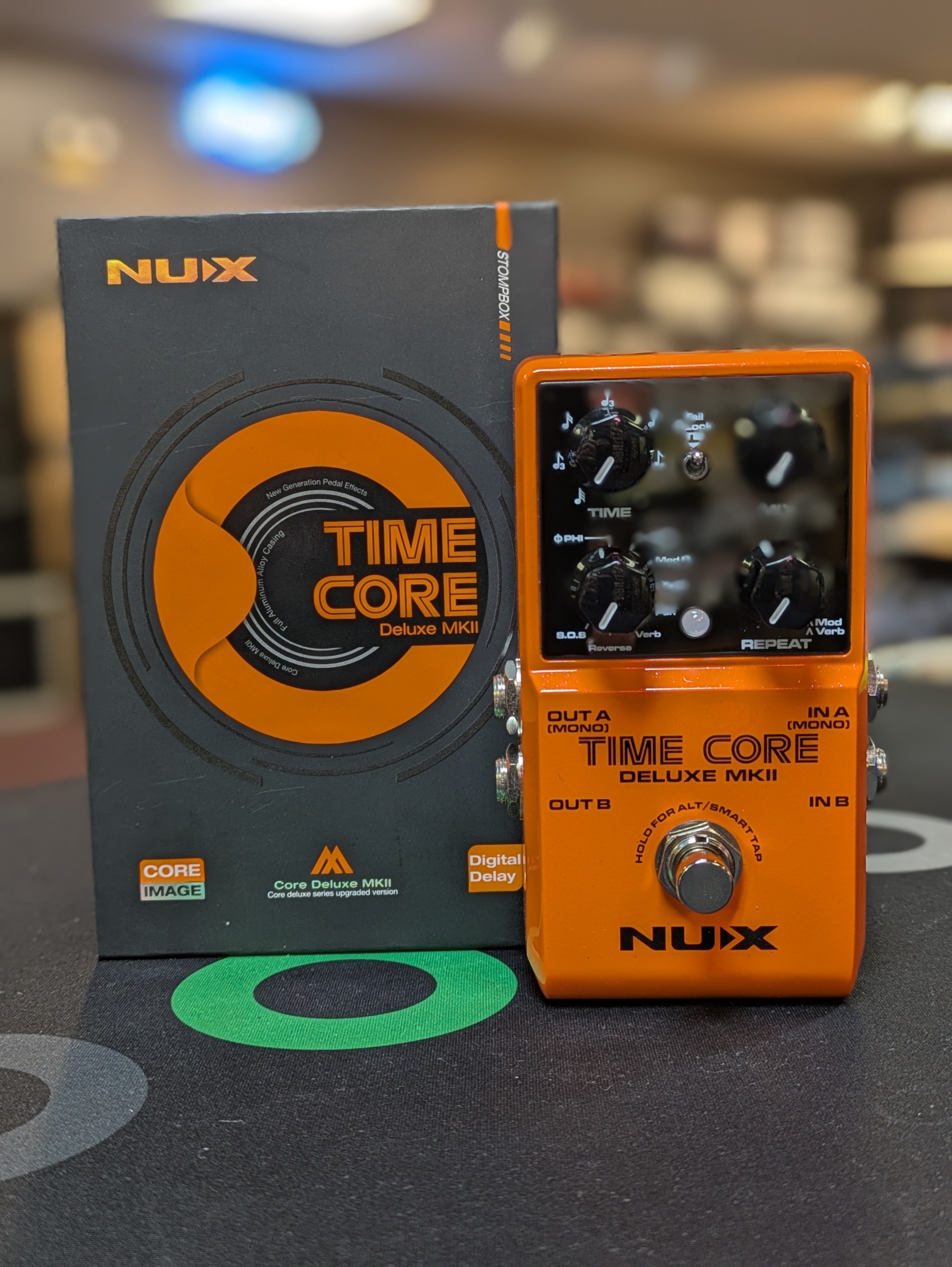 NUX Time Core Deluxe MKII Multi-Delay Guitar Pedal with Looper and Tap Tempo - Orange
