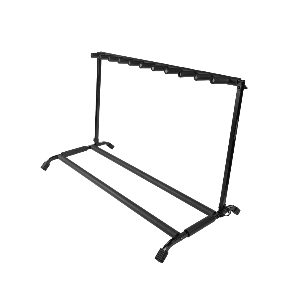 Rok-It 10-Space Collapsible Guitar Rack Stand for Electric, Acoustic and Bass Guitars