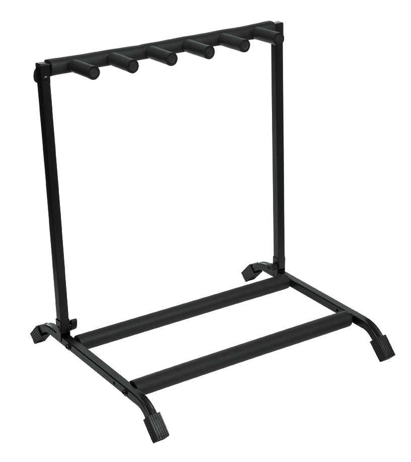 Rok-It 5-Space Collapsible Guitar Rack Stand for Electric and Acoustic Guitars - Black