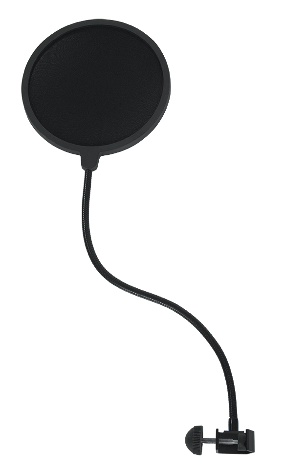 Rok-It 6-inch Nylon Microphone Pop Filter with Gooseneck and Clamp - Black