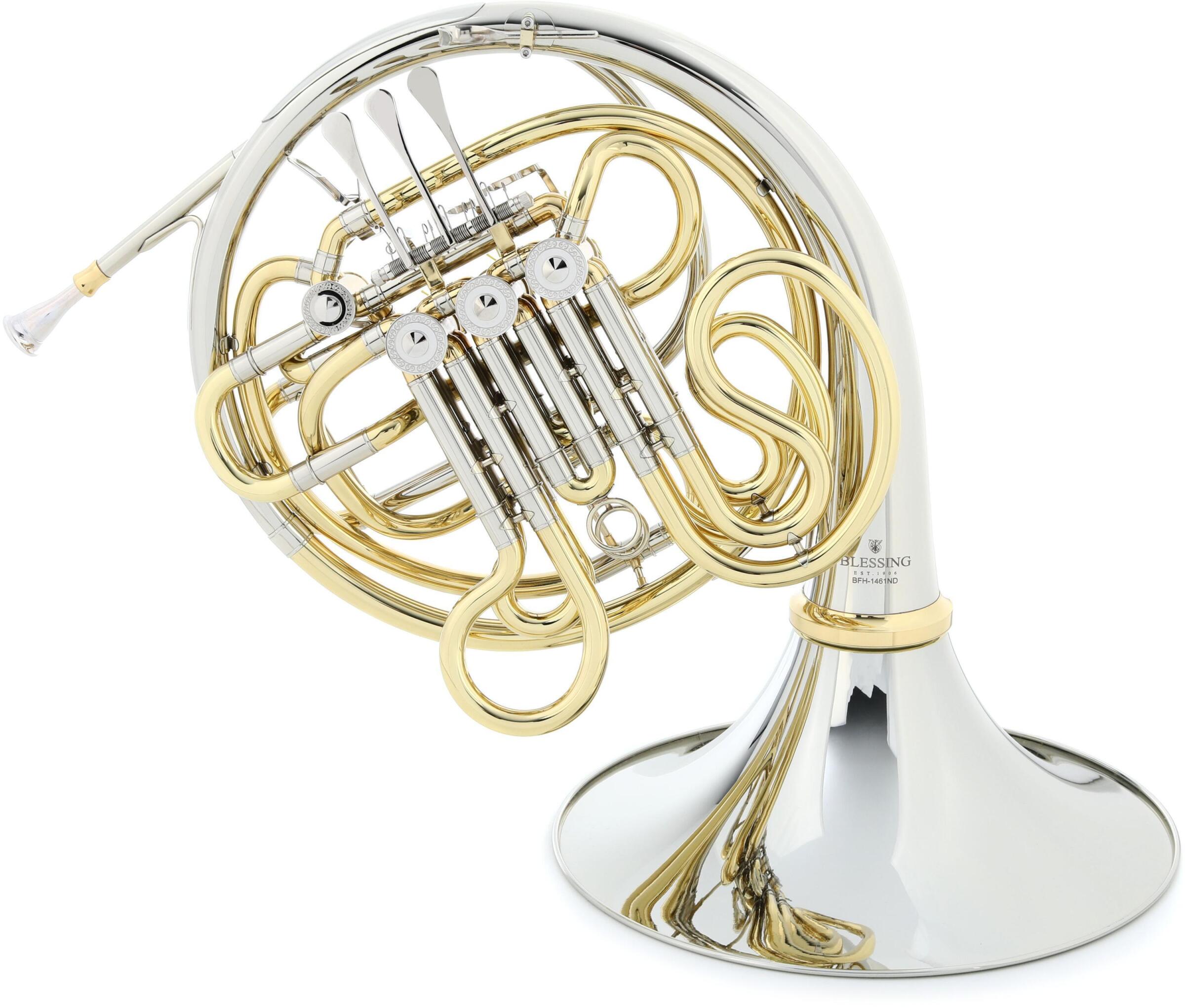 (Ships for FREE) Blessing BFH1461ND Performance Series F/Bb Double French Horn – Nickel Silver Detachable Bell