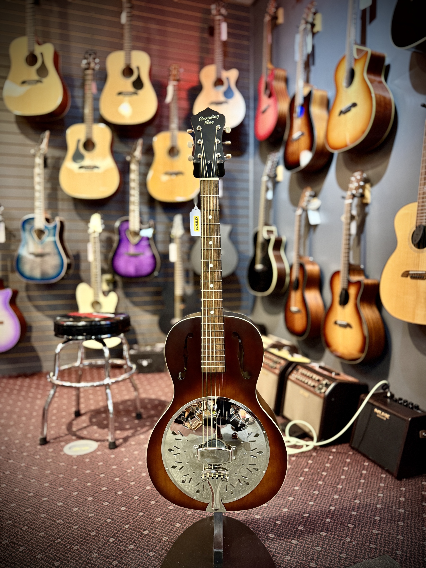 (USED) Recording King Dirty 30s Single-O Resonator Parlor Acoustic Guitar - Brown Burst