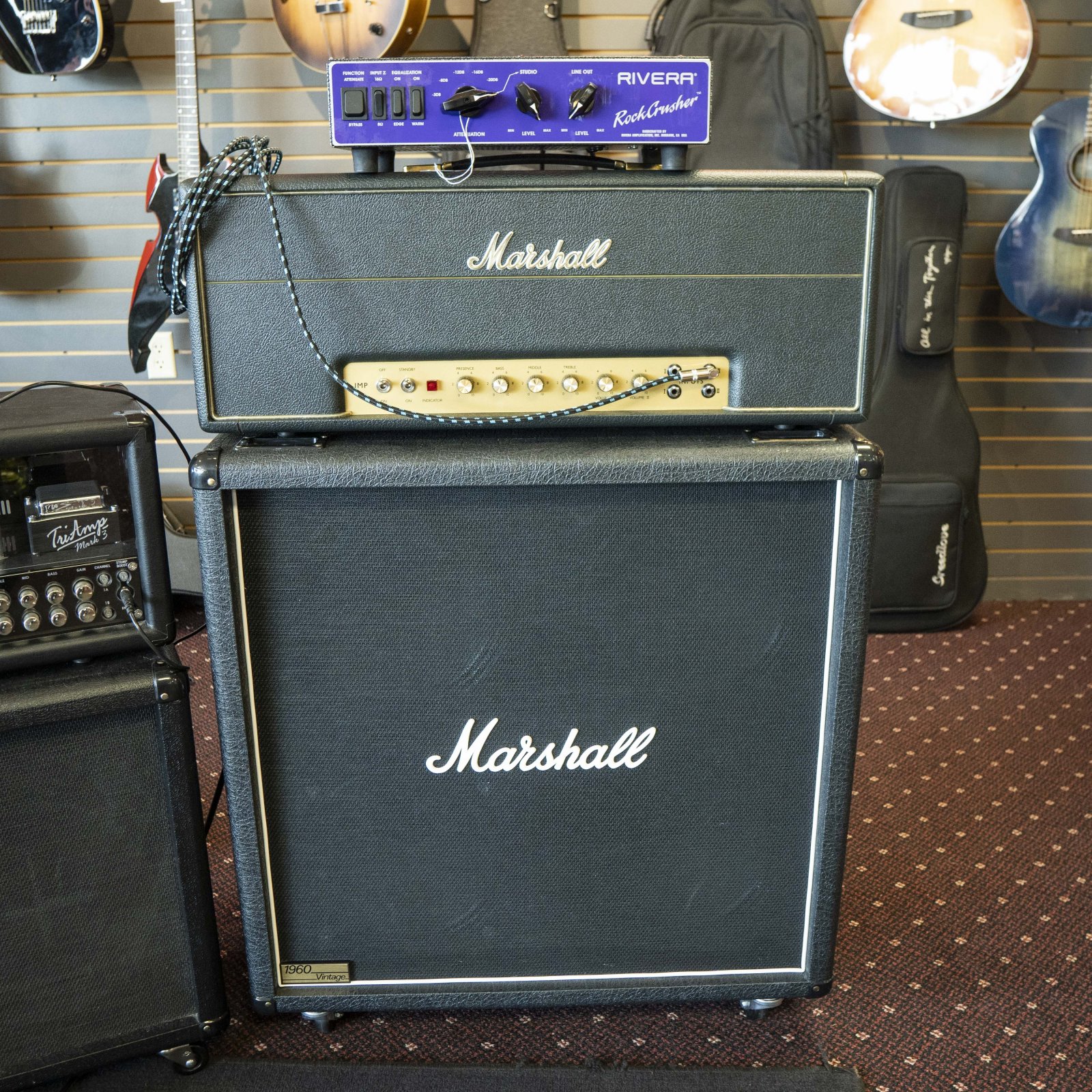 USED-C) Marshall JMP Superlead 100 + 1960BV 4x12 Cab + Rivera Rock