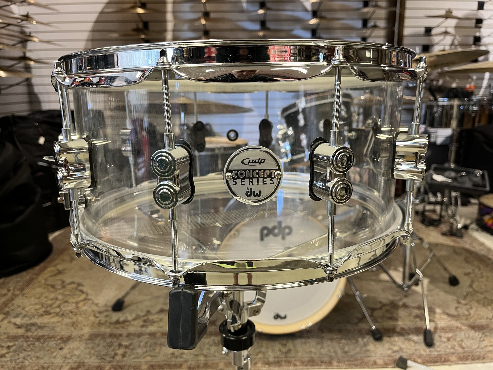 PDP Concept Series Prototype Clear Acrylic Snare 6.5 x 14