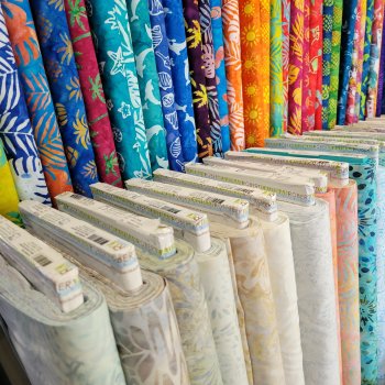 Bright and pastel batiks by Moda, Wimington, and more