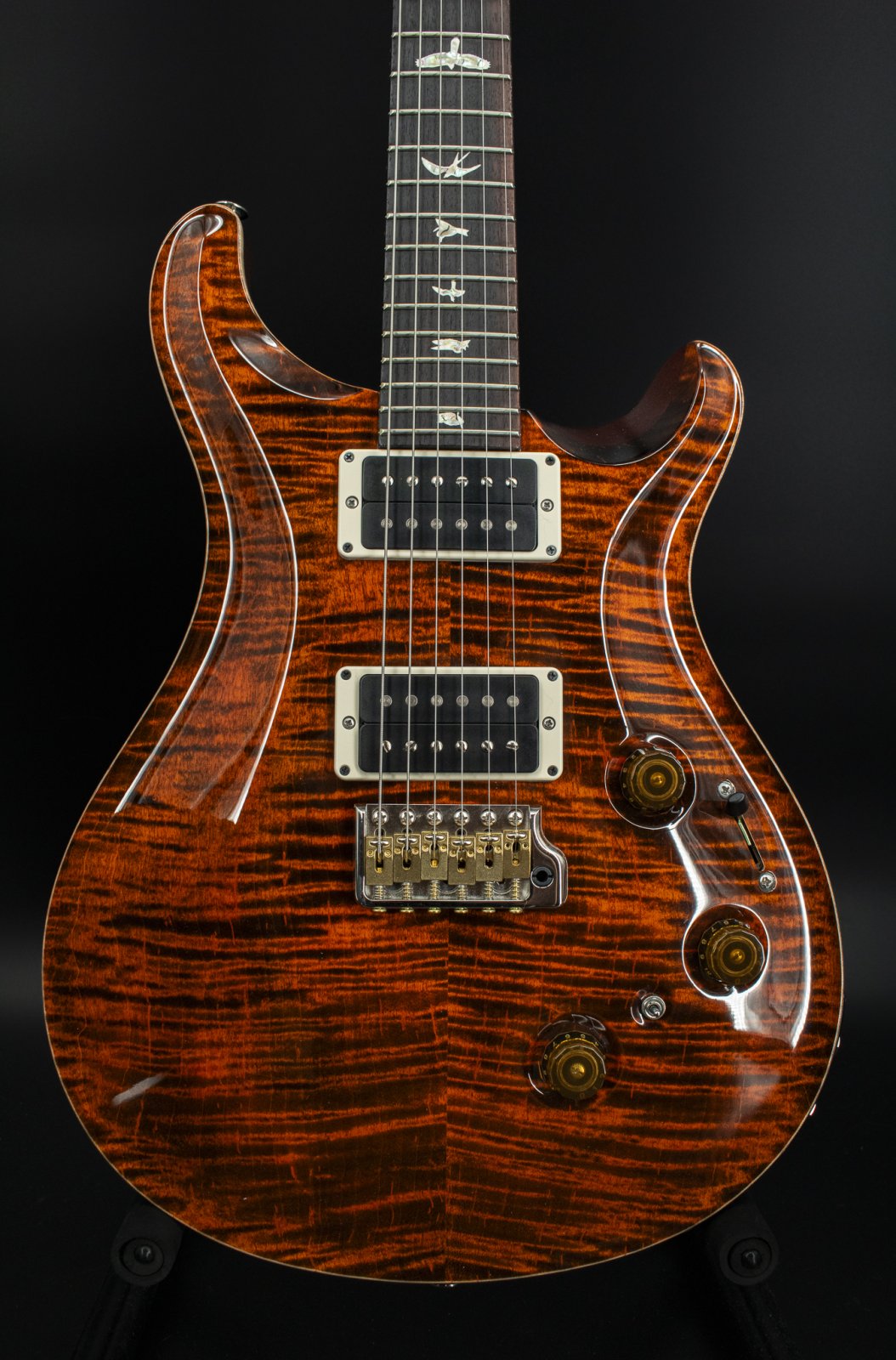 ギター PRScustom24 copper brown PRS Custom 24 Wood Library 10 Top Flame Maple Neck