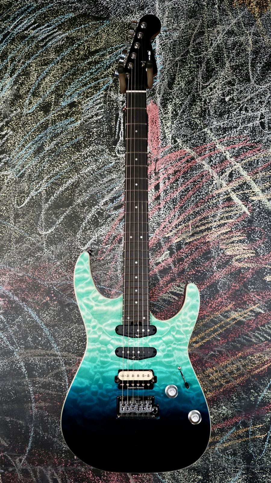 Charvel Pro Mod Plus Dinky DK24 HSS 2PT QM Blue Curaçao