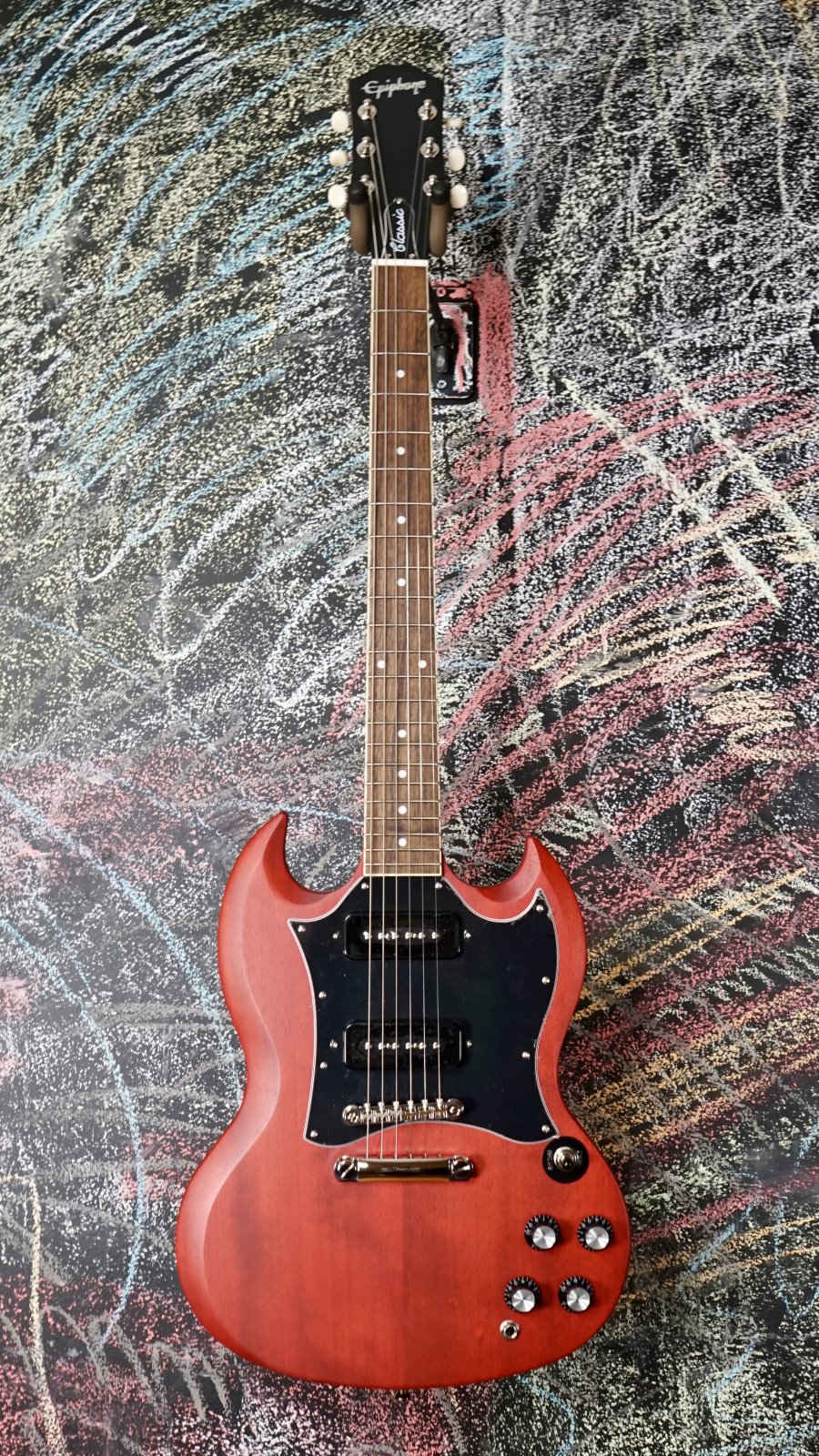 EPIPHONE SG Classic Worn Worn Cherry 美品 Epiphone SG Classic P-90s Electric Guitar - Worn Cherry
