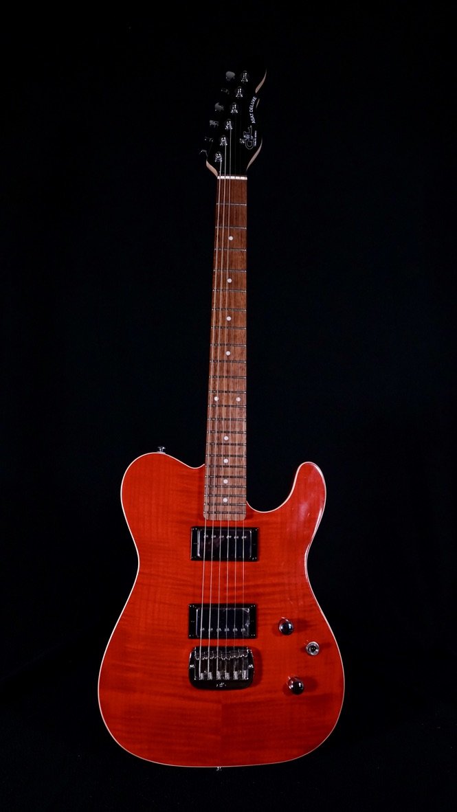 G&L Tribute ASAT Deluxe Carved Top Trans Red