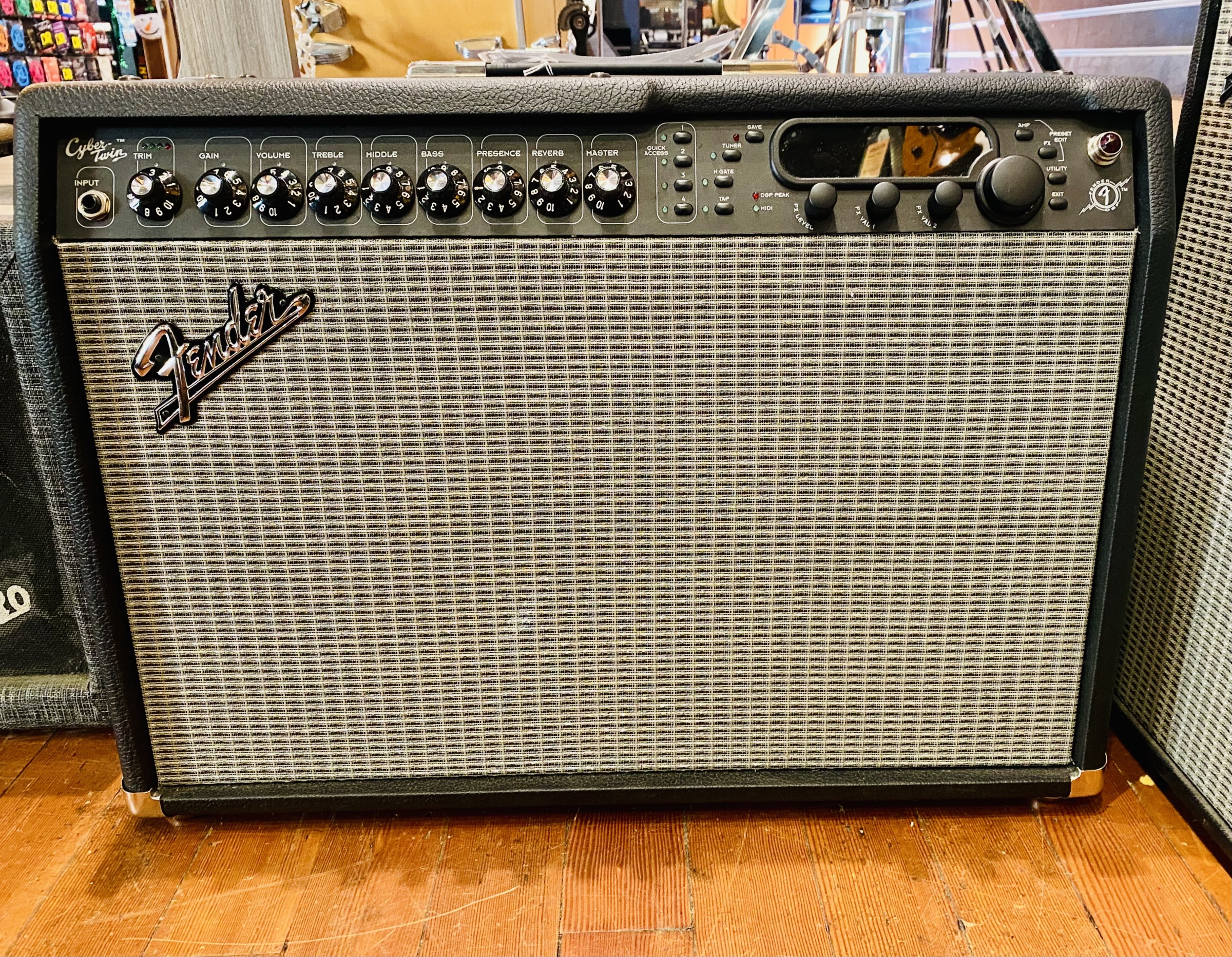 FENDER CYBER TWIN 2X12 65 WATT MODELING GUITAR COMBO AMP W/ FOOTSWITCH AND SLIP COVER 