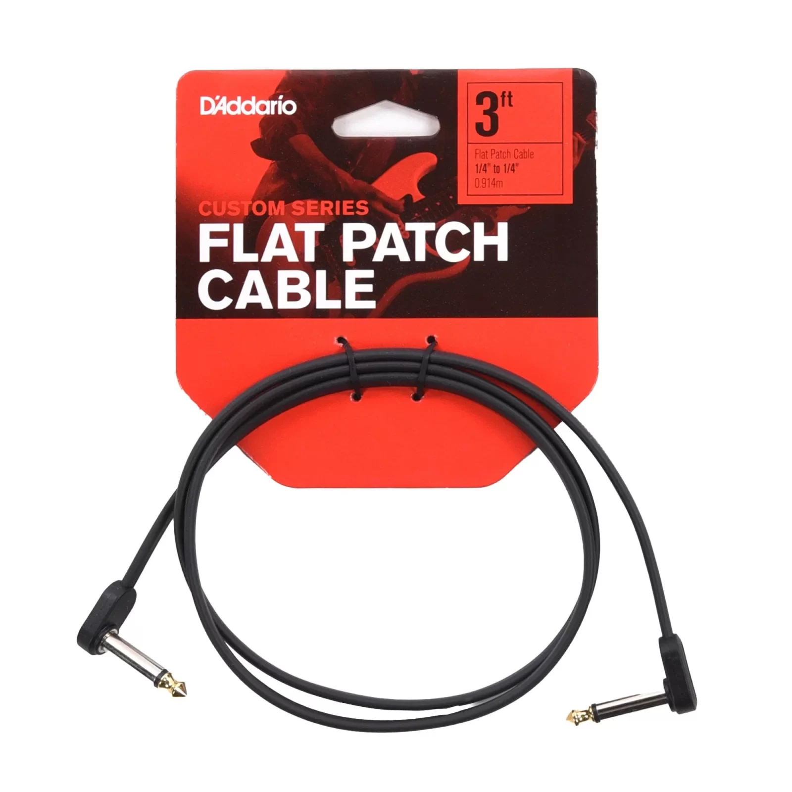 D'ADDARIO PW-FPRR-03 3FT CUSTOM SERIES FLAT PATCH CABLES