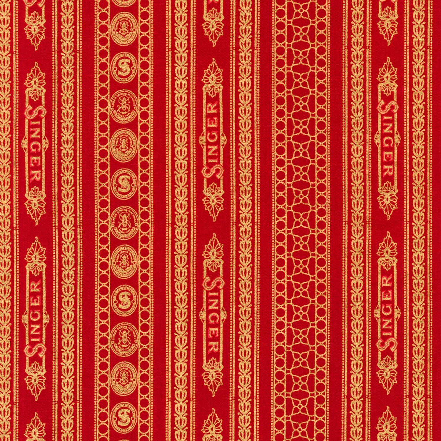 Robert Kaufman Sewing With Singer Metallic Stripe Fabric Fabric By The Black