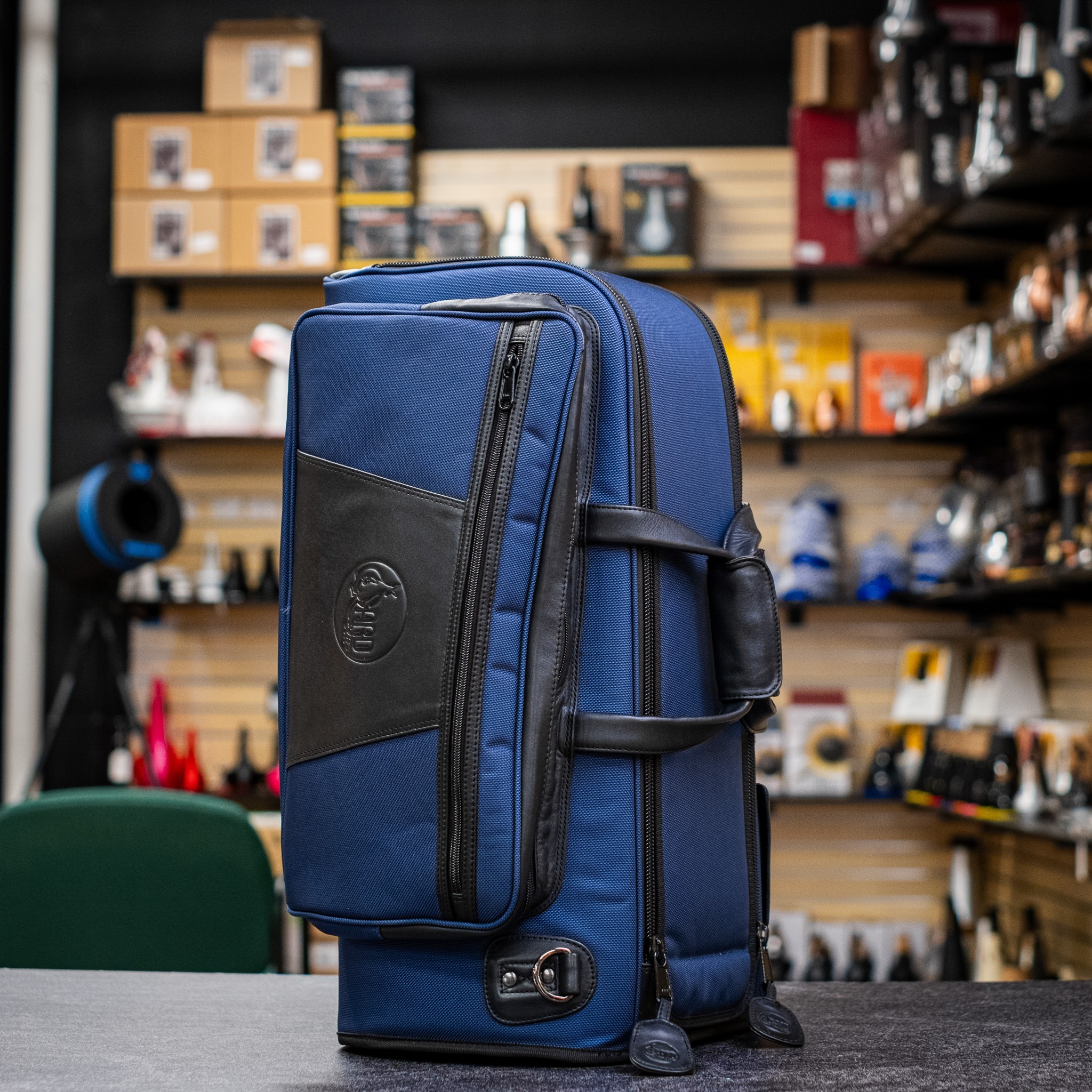 Gard Elite Trumpet/Flugelhorn Combo Gigbag - Navy Blue Synthetic w/ Black Leather Trim (17ESEK)