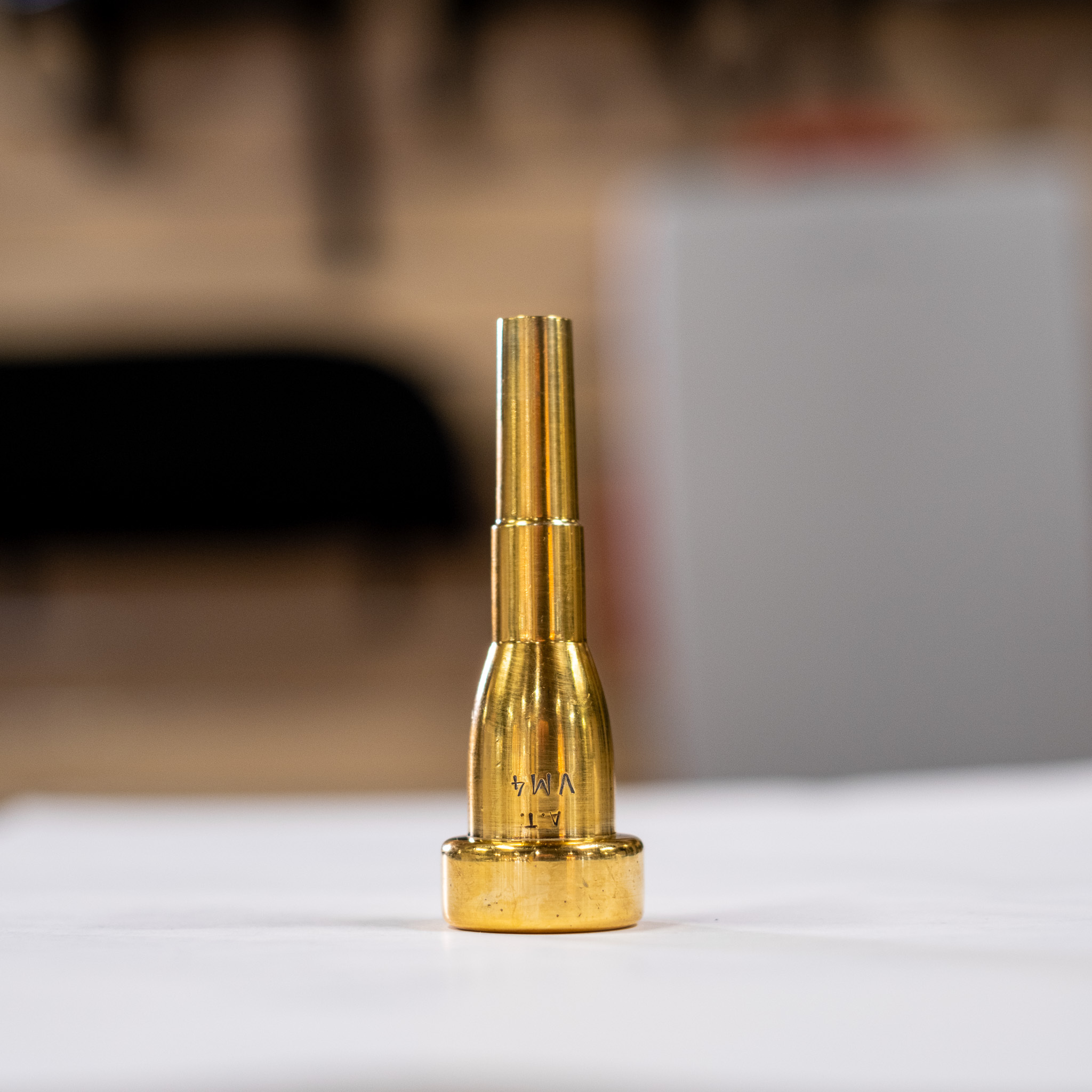 Used Stork Custom VM4 Heavyweight Trumpet Mouthpiece - Gold Plated