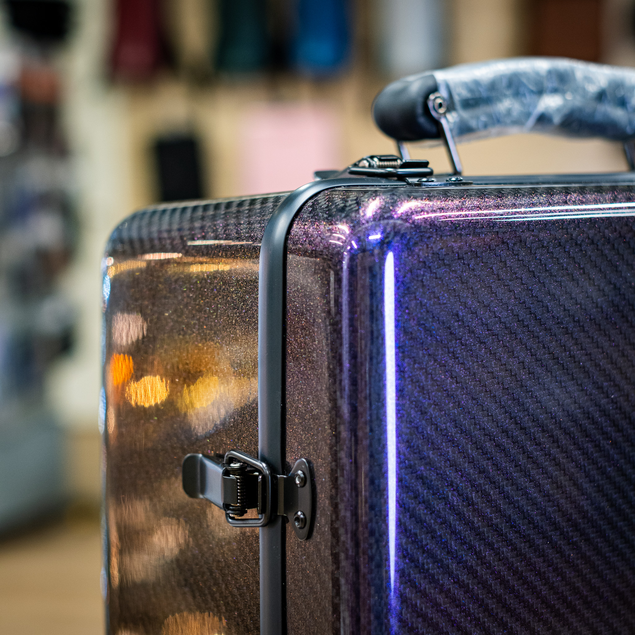 Wahnsinn Quad Trumpet Case - 3K Carbon Fiber, Glossy Galaxy Purple