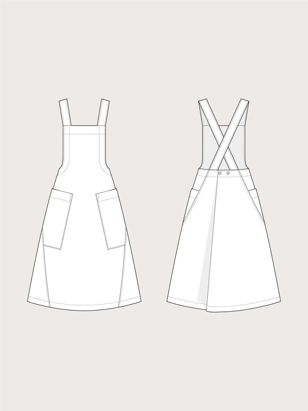 WEB ONLY - The Assembly Line - Apron Dress Paper Pattern - Sizes XS-L or XL-3XL WEB ONLY - The Assembly Line - Apron Dress Paper Pattern - Sizes XS-L or XL-3XL