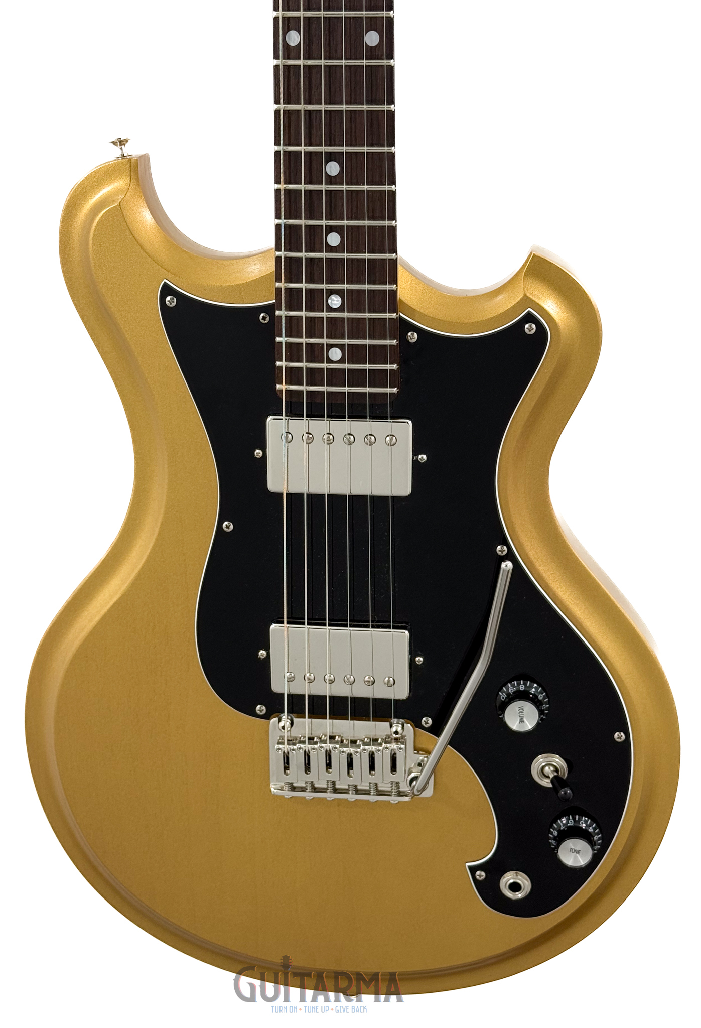 Corwin Gryphon double-cut electric - Satin Gold w/Fralin humbuckers, Gotoh 510 tremolo