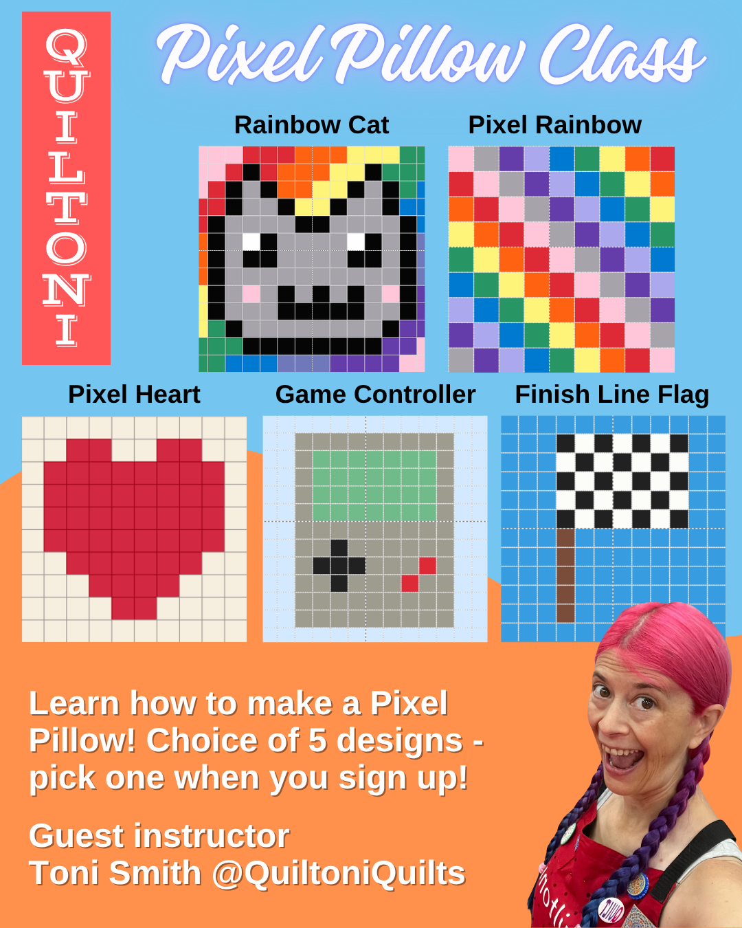 Quiltoni Pixel Pillow Class