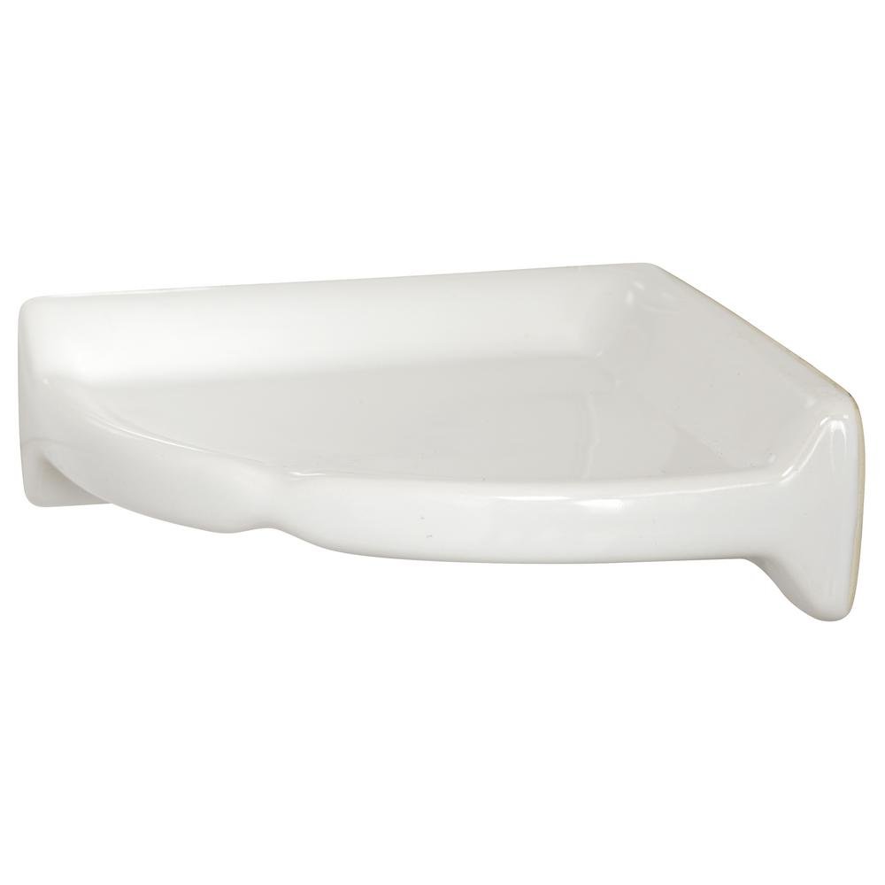 Restore 8 1 2 In X 8 1 2 In X 2 5 8 In Ceramic Wall Mounted Corner Shelf In Bright White