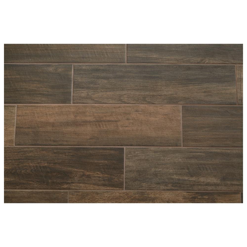 Brentwood Walnut 6 in. x 24 in. Glazed Porcelain Floor and Wall Tile