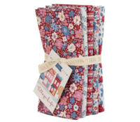 Tilda - Village Life 5 pc Fat Quarter Bundle Burgundy