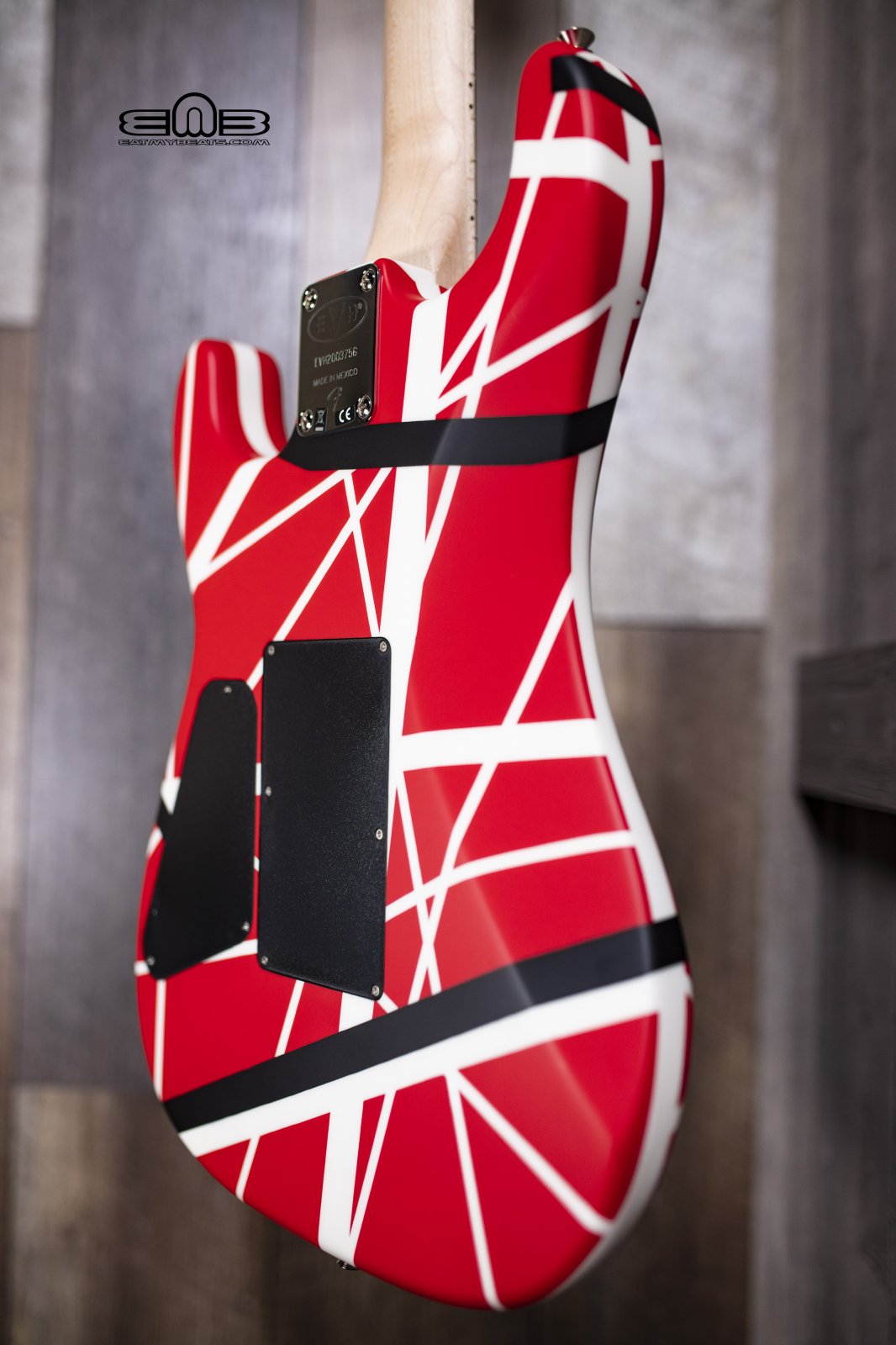 5150 halent  EVH Striped Series 5150 Red with Black and White Stripes Van