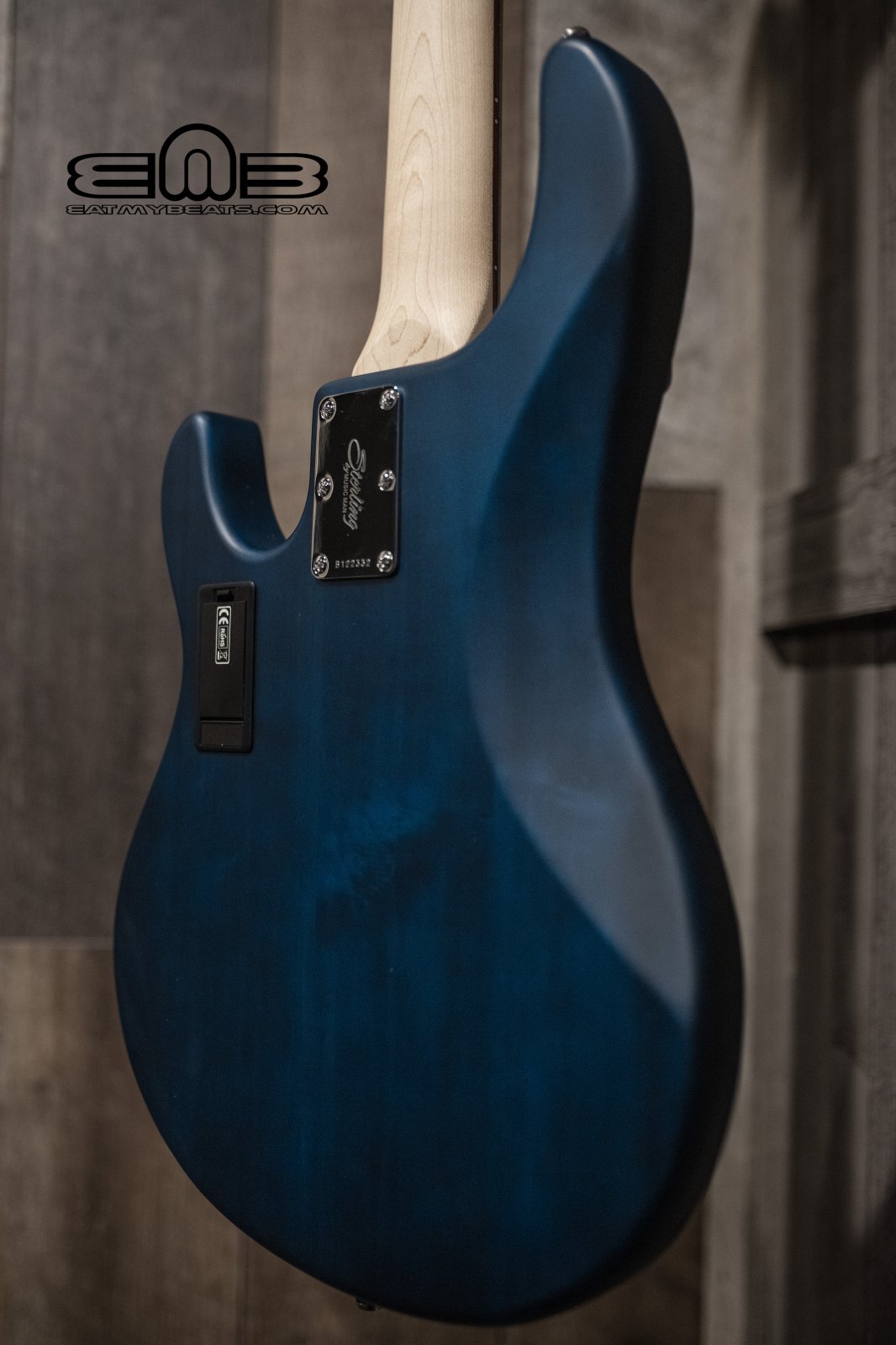 Sterling Stingray in Trans Blue Satin, 5 String Electric