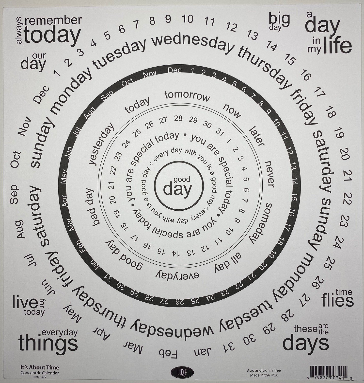 12x12 Cardstock It s About Time Concentric Calendar 7982700341