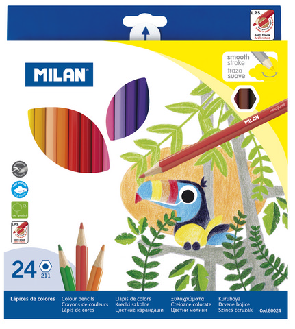 Карандаши цветн milan 24цв карт.уп. 80024 (8411574800248)